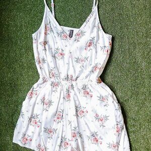H&M Divided White Rose Romper
